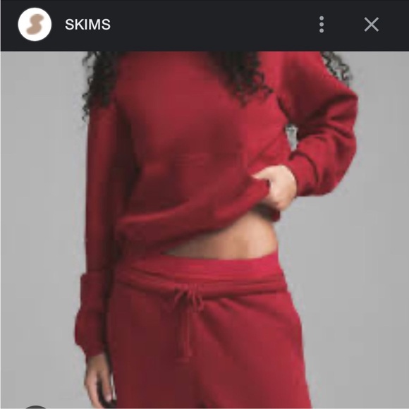 SKIMS NWOT Cotton Fleece Joggers - Brick - Picture 2 of 4